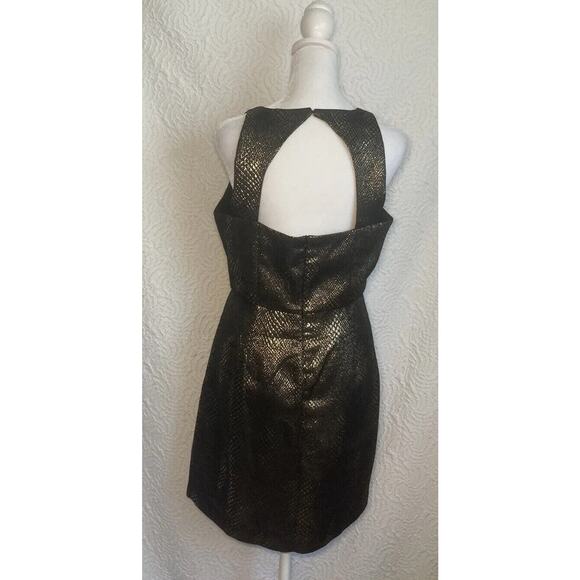 JACK BY BB DAKOTA Women's Metallic Snake print metal bronze Dress Size 6 - Picture 11 of 16